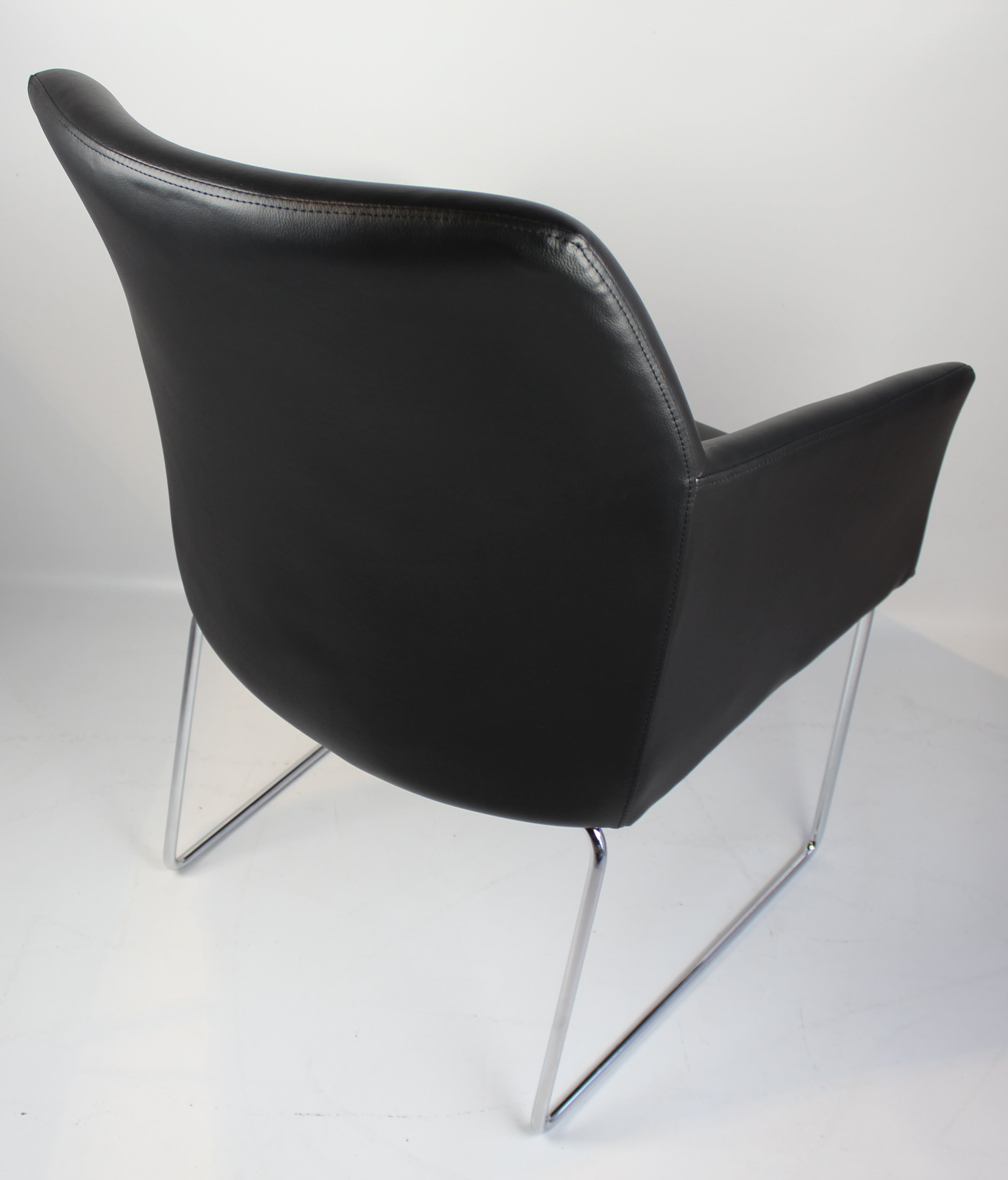 Modern Bonded Black Leather Visitor Chair - CHA-072